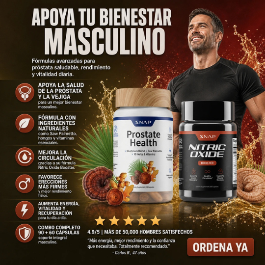 Paquete de 2 Suplementos para la Salud Masculina: Próstata + Óxido Nítrico