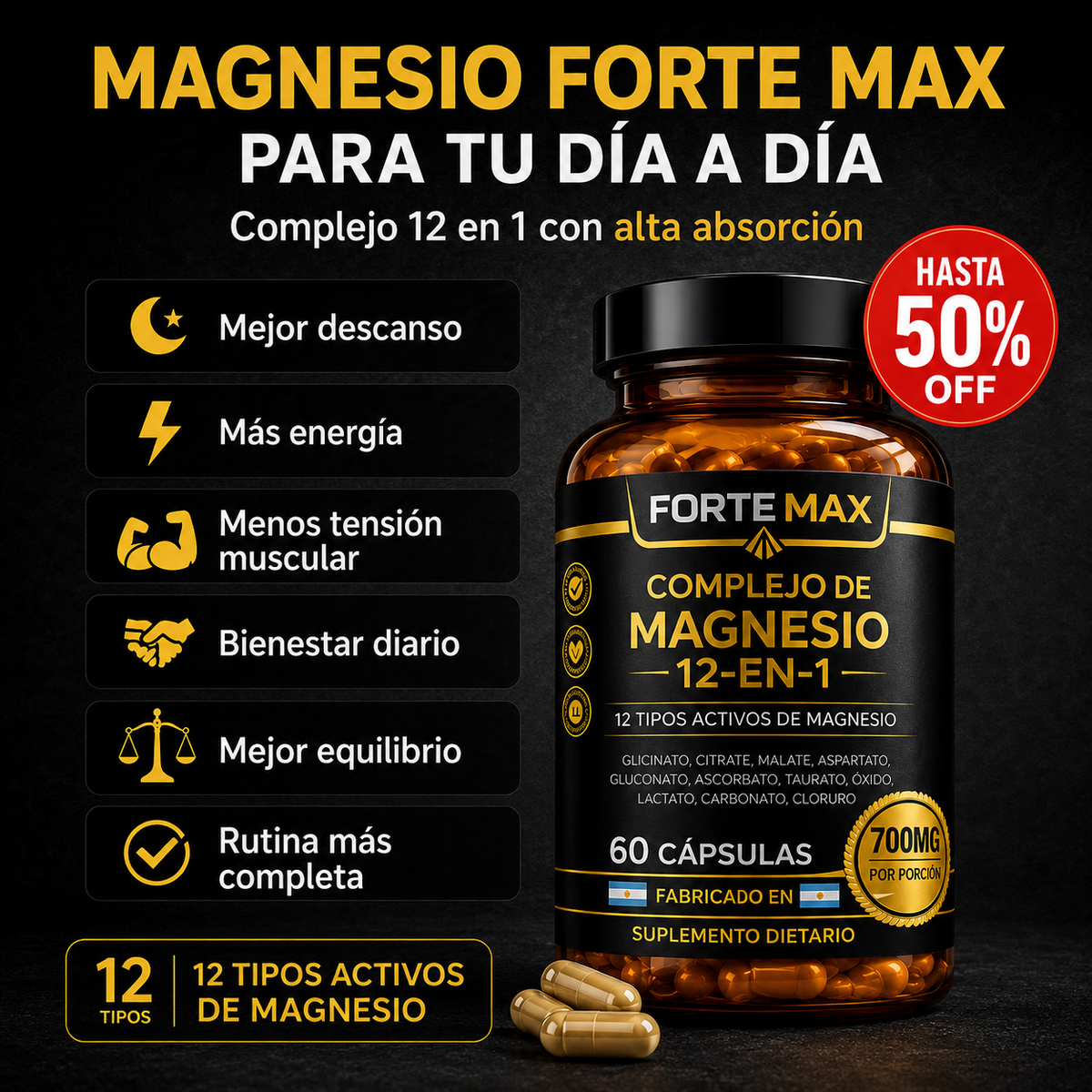 Complejo de Magnesio 12 en 1 - Forte Max