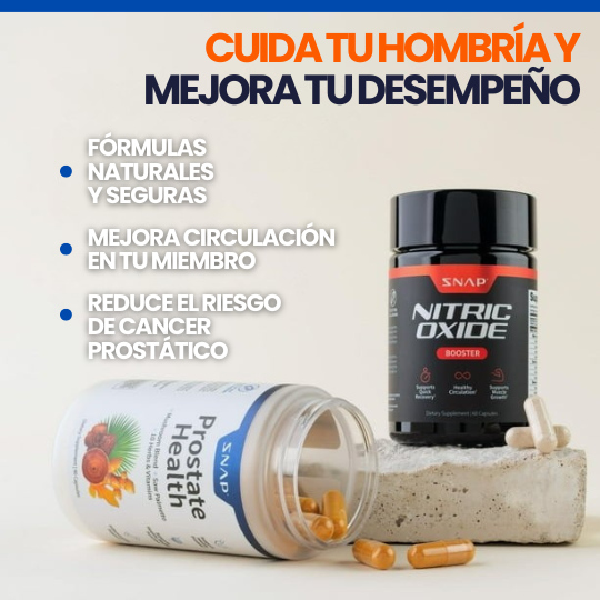 Paquete de 2 Suplementos para la Salud Masculina: Próstata + Óxido Nítrico